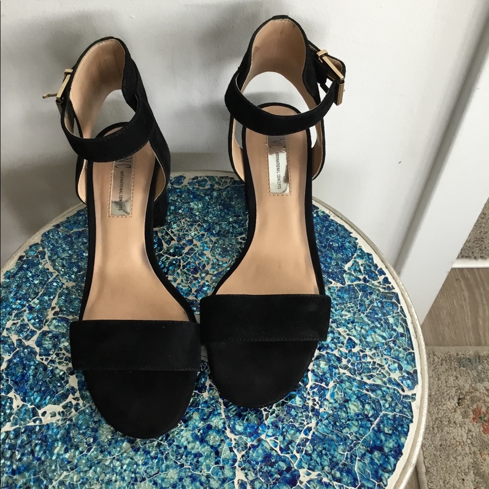 I.N.C. International Hallena  Concepts Black Suede  Sandal Shoes Size 8 $45